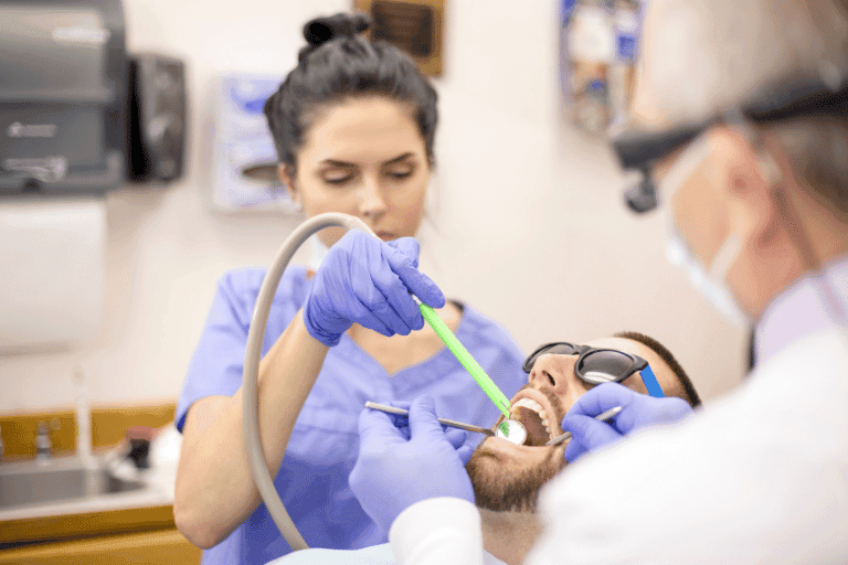 Dental cleaning procedure at Smile Lounge